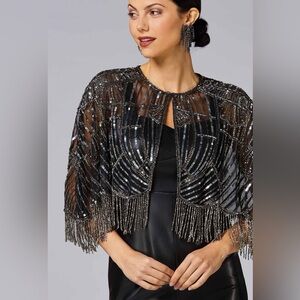 Cache Embellished Fringe Topper Sz XS/S